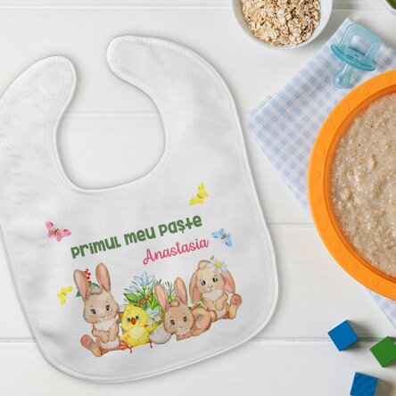 Bavețică personalizată cu text - Primul Paște