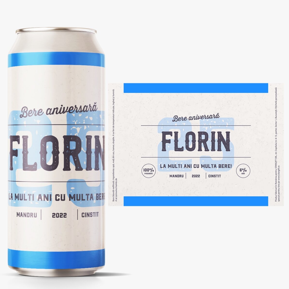 Bere la doză personalizată cu text - Aniversare Retro