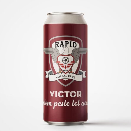 Bere la doză FC Rapid personalizată cu nume și mesaj