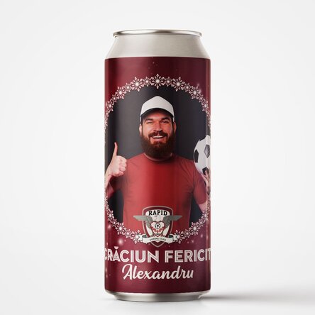 Bere la doză FC Rapid personalizată cu poză și text - Shiny Christmas
