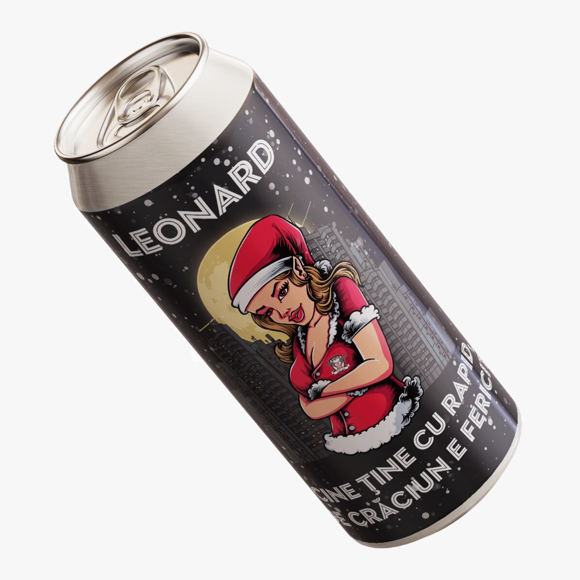 Bere la doză FC Rapid personalizată cu text - Crăciunița Rapidistă