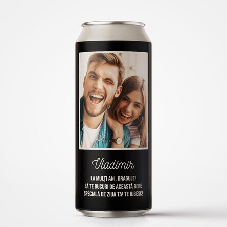 Bere la doză personalizată cu o fotografie și mesaj