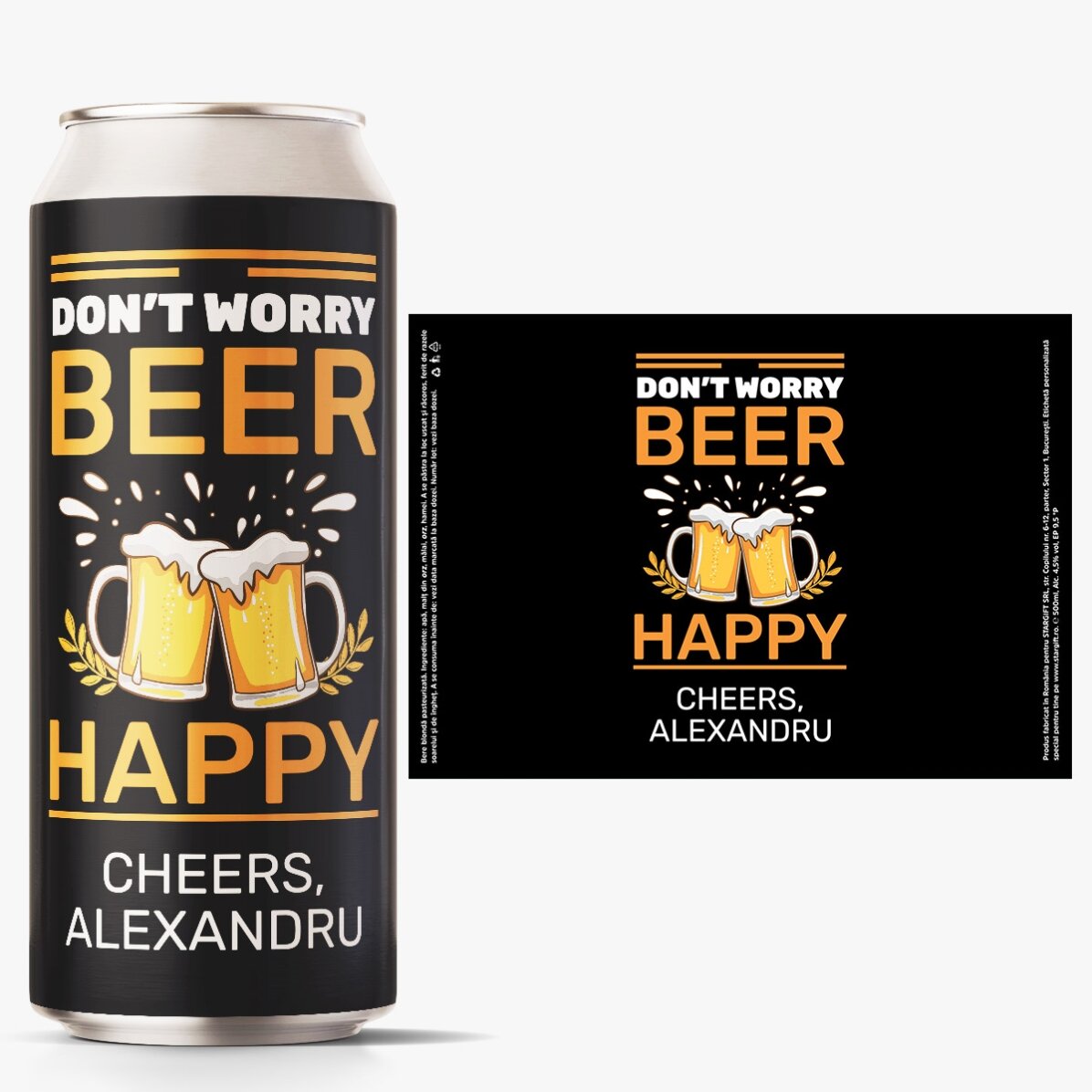 Bere la doză personalizată cu text - Cheers to you