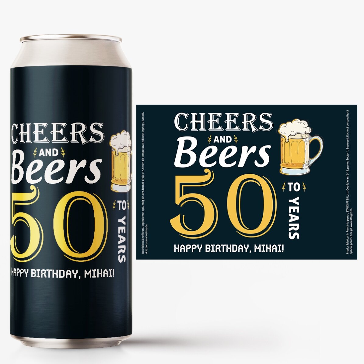 Bere la doză personalizată cu text - Cheers