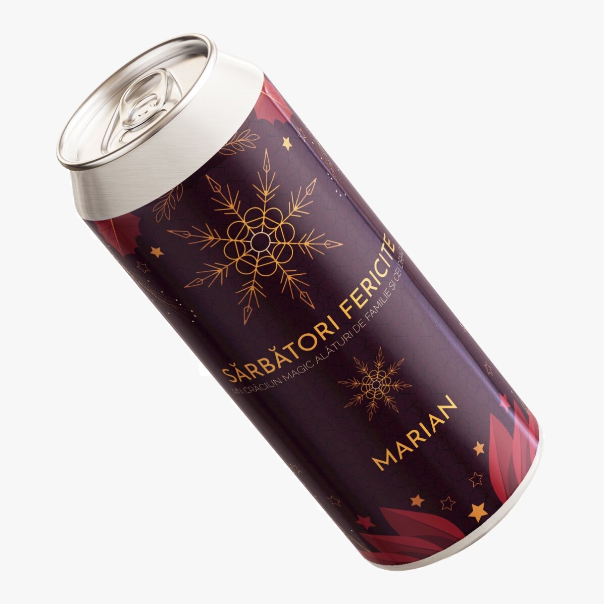 Bere la doză personalizată cu text - Elegant Christmas