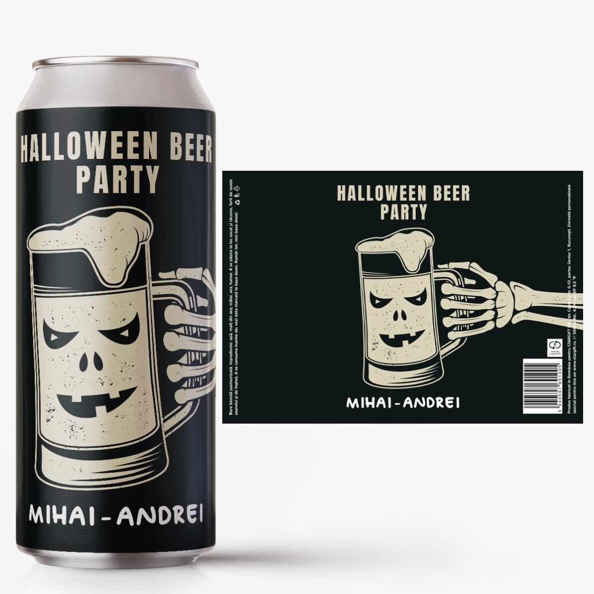 Bere la doză personalizată cu text - Halloween Beer Party
