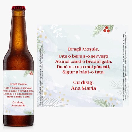 Bere personalizată cu mesaj de Crăciun pentru tata x Flick