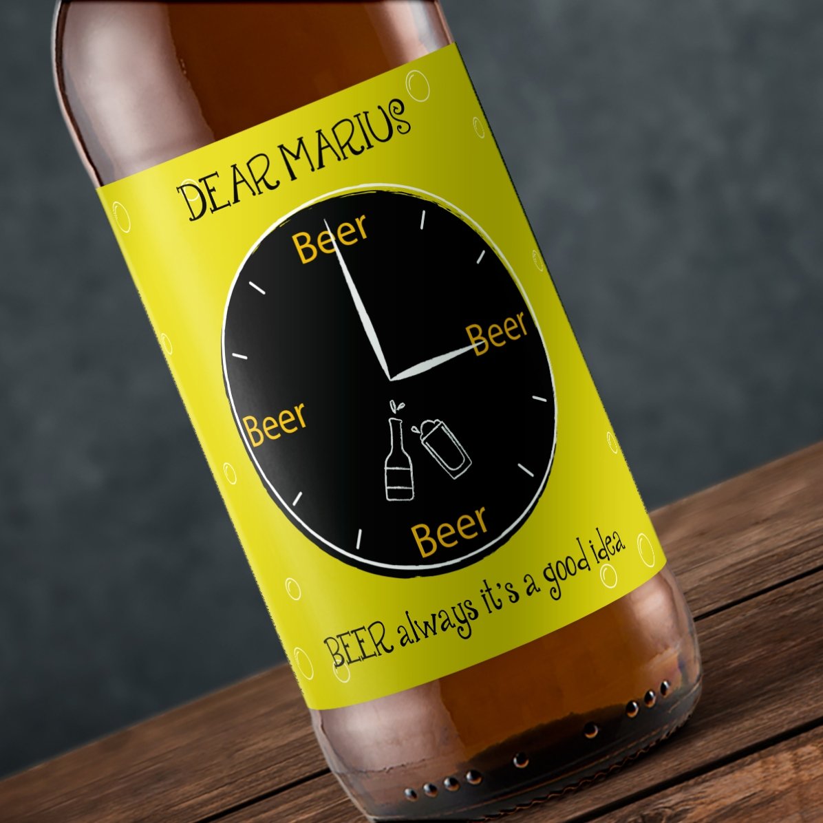 Bere personalizată cu text - Beer always it