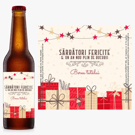 Bere personalizată cu text - Cadouri de Crăciun