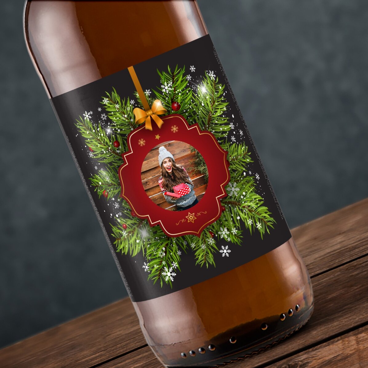 Bere personalizată cu o poză - Christmas wishes