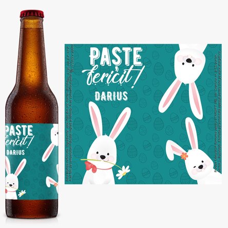 Bere personalizată cu text - Paște fericit