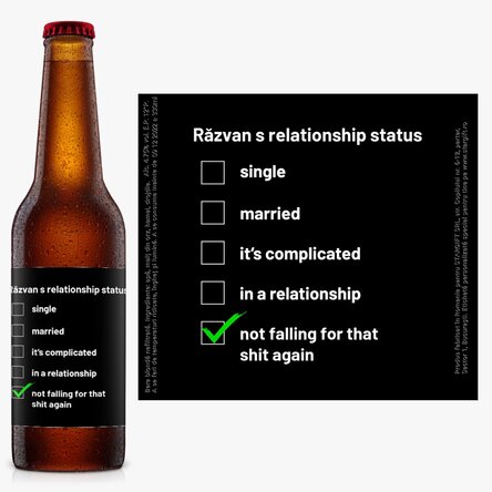 Bere personalizată cu text - Single