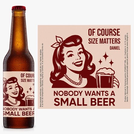 Bere personalizată cu text - Size Matters
