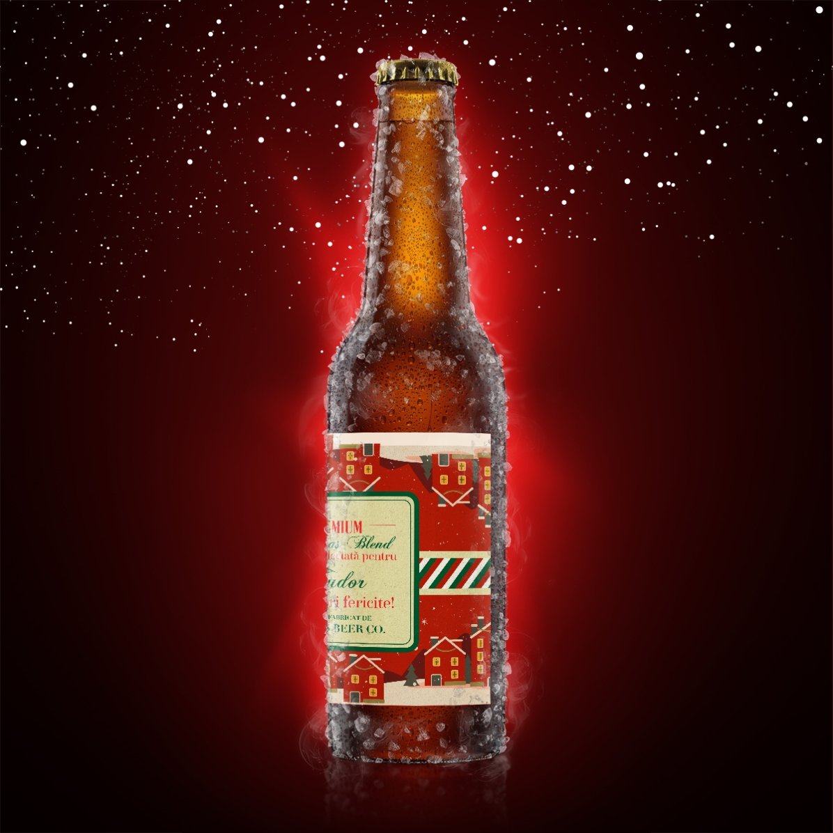 Bere personalizată cu text - Vintage Christmas Blend