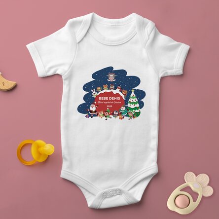 Body pentru copii FC Rapid personalizat cu text - Animăluțe de Crăciun