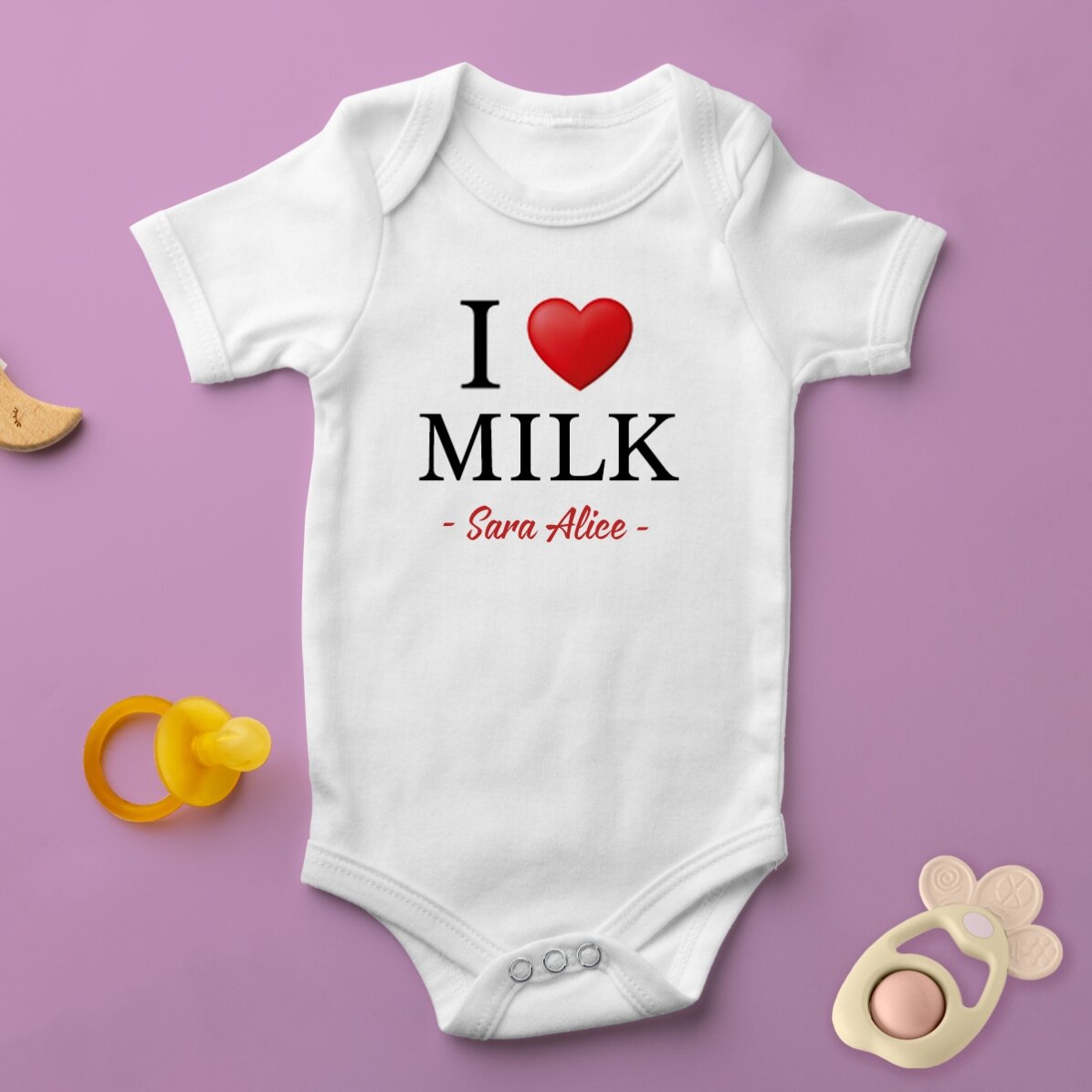 Body pentru copii personalizat cu mesaj - i love