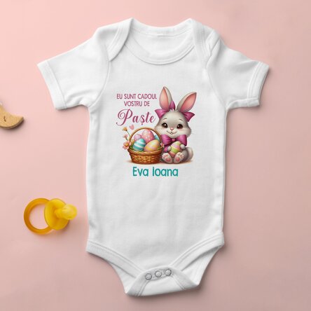 Body pentru copii personalizat cu nume - Cadoul de Paște, Baby Girl