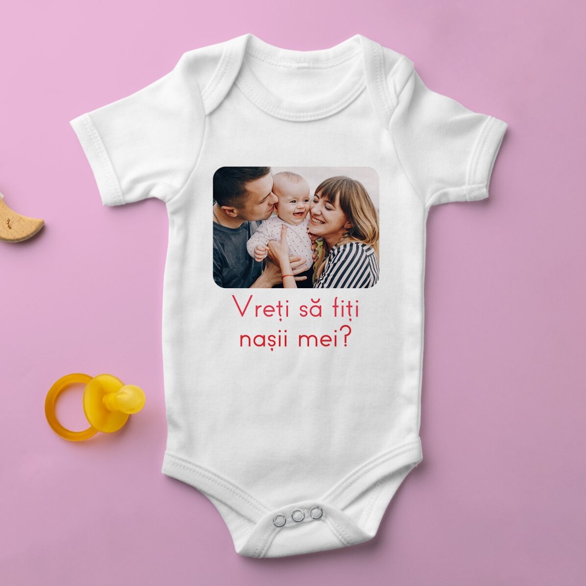 Body pentru copii personalizat cu o poză și text