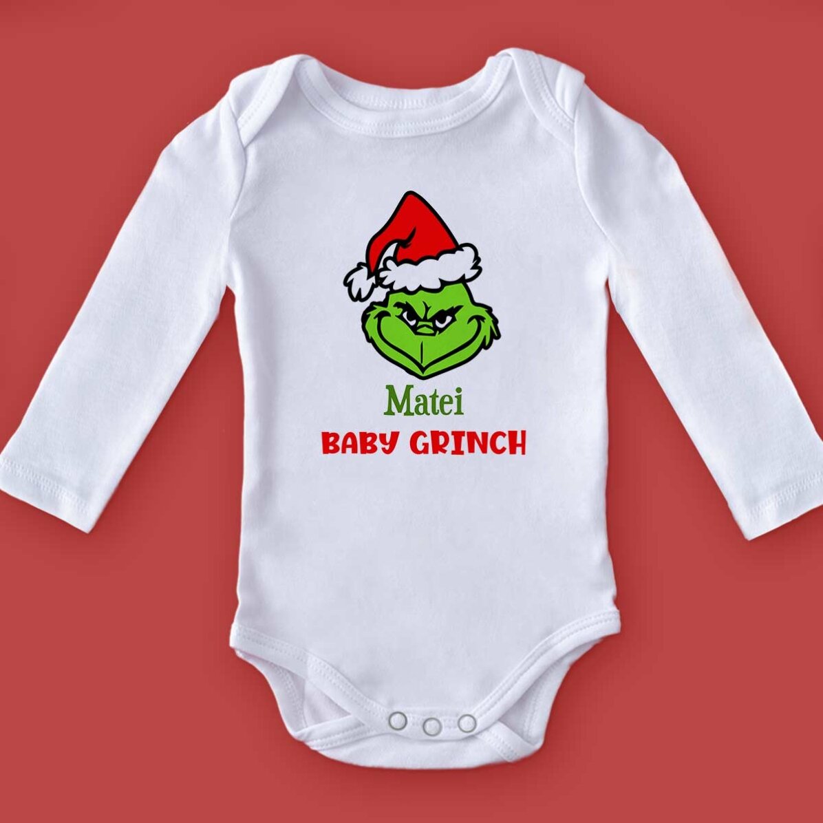 Body pentru copii personalizat cu text - Grinch