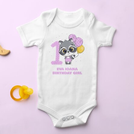 Body pentru copii personalizat cu vârstă și nume - Birthday