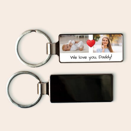 Breloc personalizat cu 2 poze și mesaj