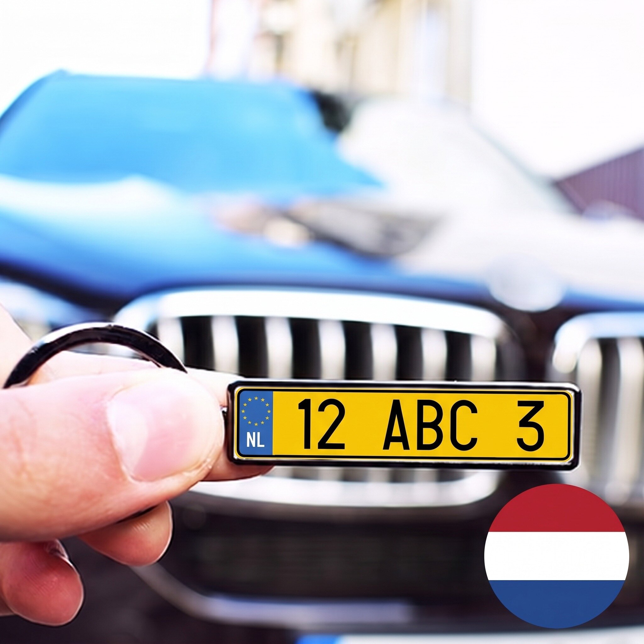Személyre szabott kulcstartó holland rendszámmal