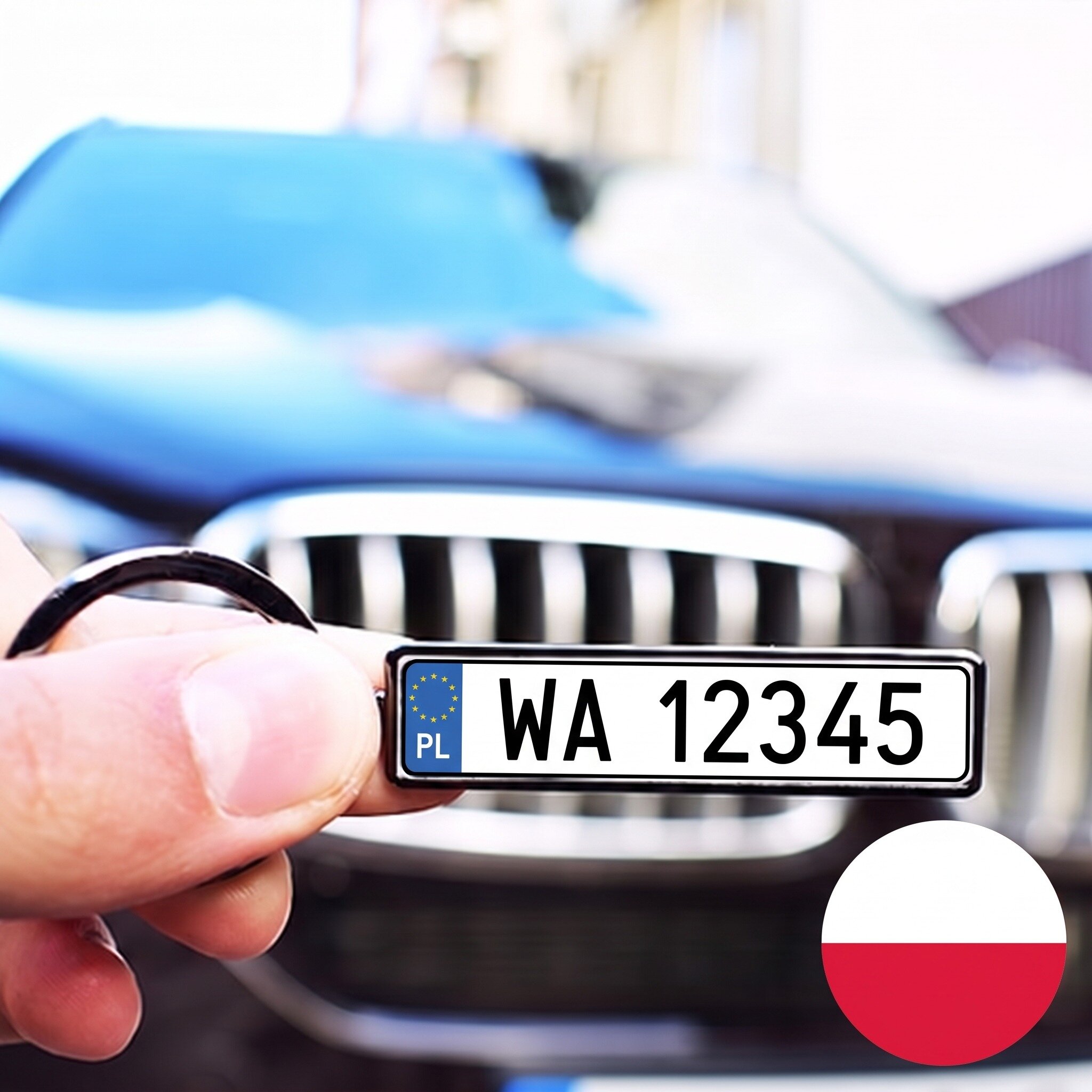 Breloc personalizat cu număr auto de Polonia