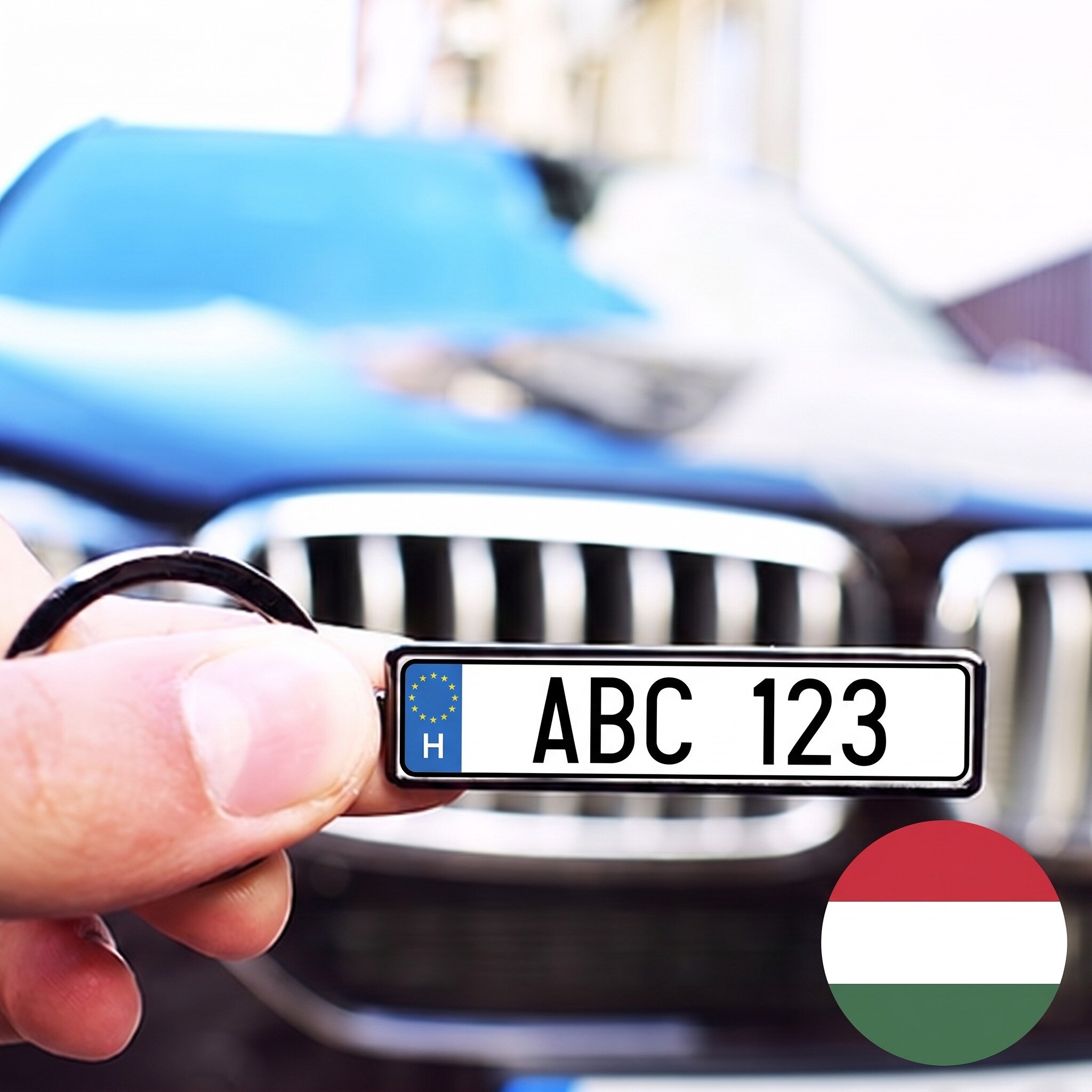 Breloc personalizat cu număr auto de Ungaria