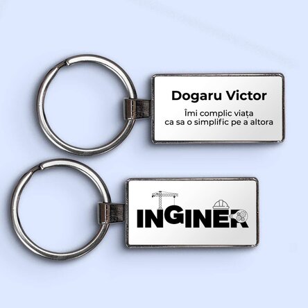 Breloc personalizat cu nume și text - Inginer