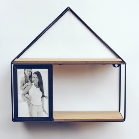 Cadru metalic cu raft și poză 30x30cm