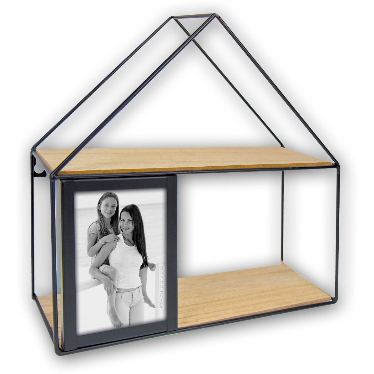 Cadru metalic cu raft și poză 30x30cm