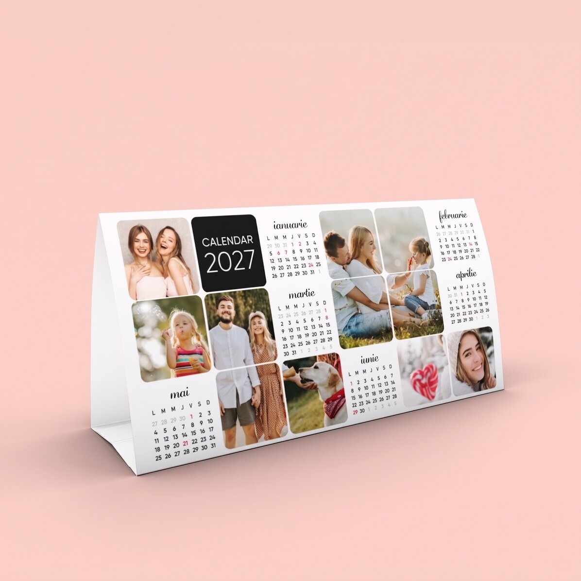 Calendar de birou personalizat cu poze