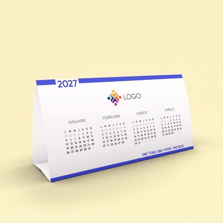 Calendar de birou personalizat cu logo și mesaj