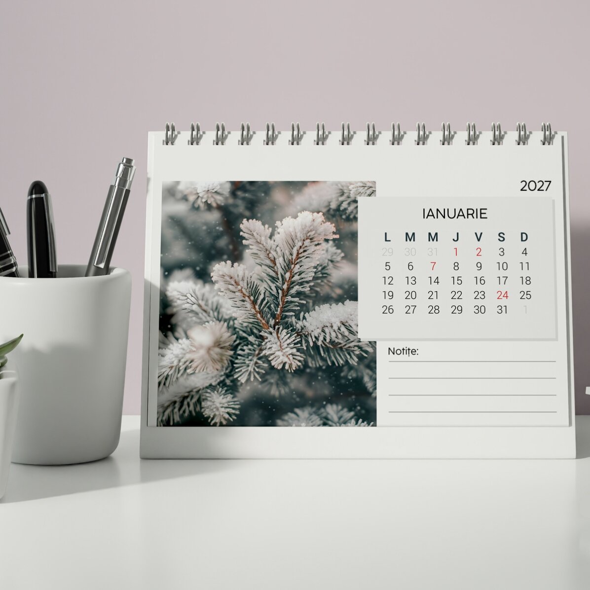 Calendar de birou personalizat cu mesaj și poze