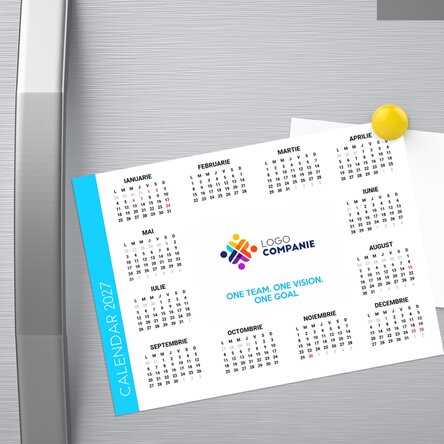 Calendar magnetic personalizat cu logo și mesaj