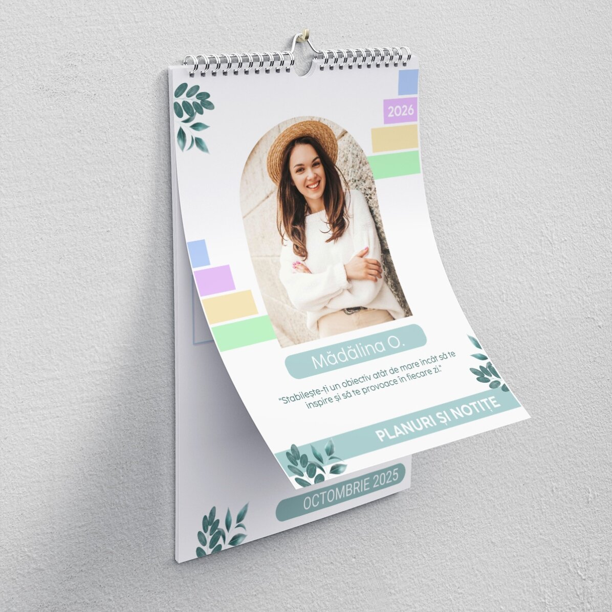 Calendar personalizat cu o poză și text - Planner