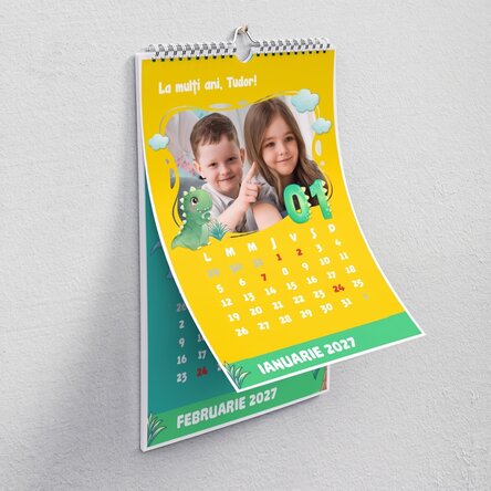 Calendar personalizat pentru copii cu poze și text - Dino