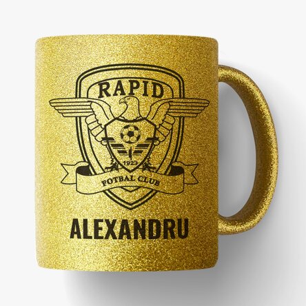 Cană FC Rapid personalizată cu logo și text