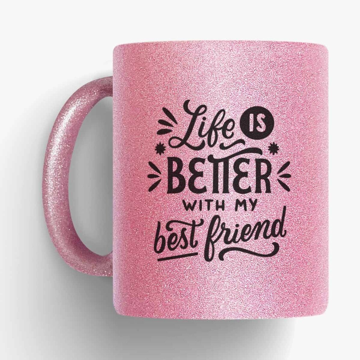 Cană cu glitter personalizată cu nume - best friend