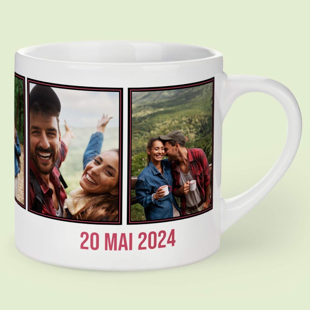 Cană espresso personalizată cu 5 poze și text - Amintiri 