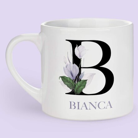 Cană espresso personalizată cu inițială și nume