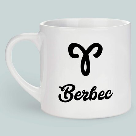 Cană espresso personalizată cu poză și text - Zodia Berbec