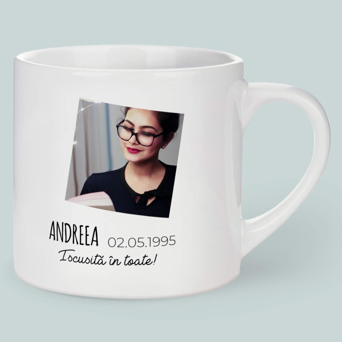 Cană espresso personalizată cu poză și text - Zodia Taur