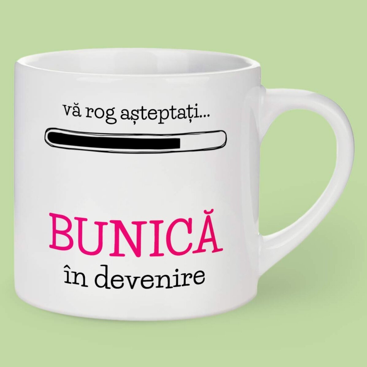 Cană espresso personalizată cu text - Bunică în devenire