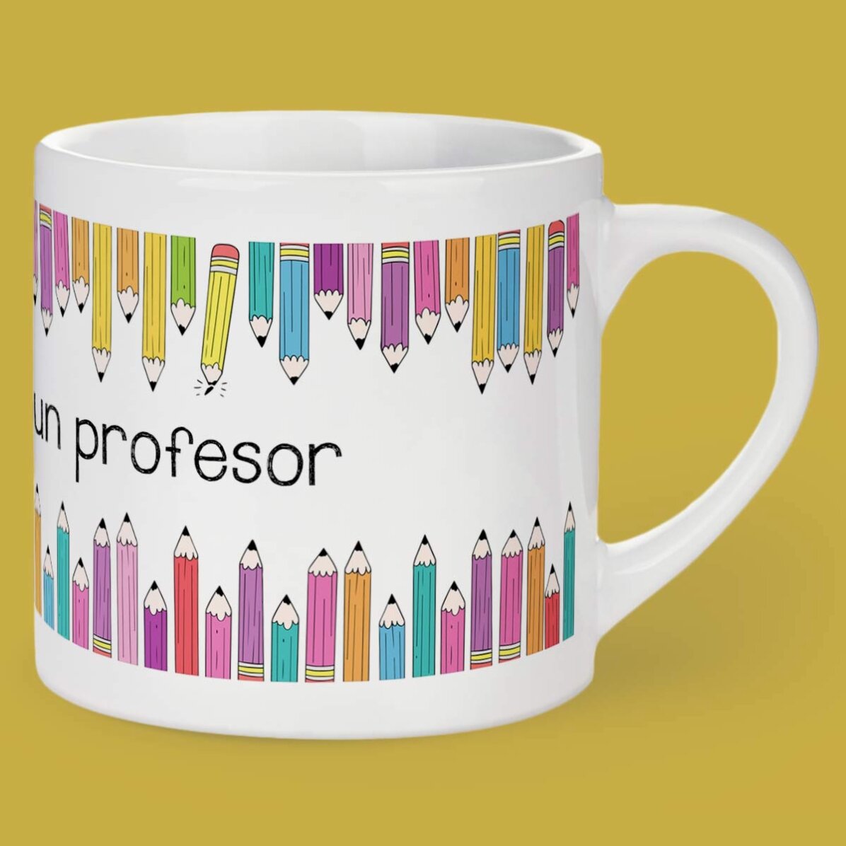 Cană espresso personalizată cu text - Creioane colorate