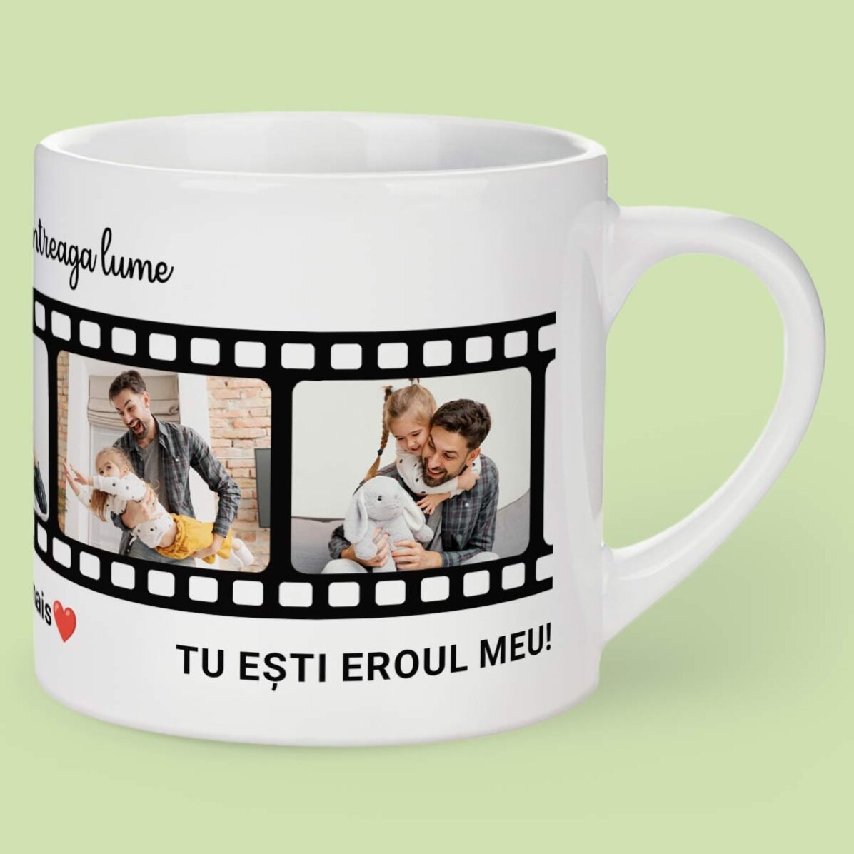 Cană espresso personalizată cu text și 5 poze - Cele mai dragi amintiri