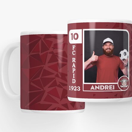 Cană FC Rapid personalizată cu poză și text - FC Rapid 1923 