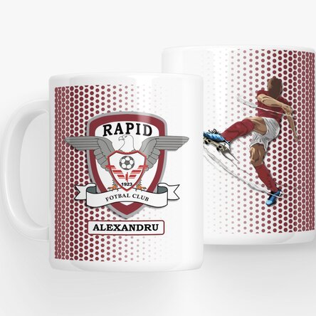 Cană FC Rapid personalizată cu text - FC Rapid 1923