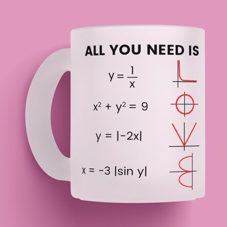 Cană sticlă mată axa dragostei 