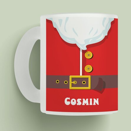 Cană sticlă mată personalizată cu mesaj - Cana Moșului